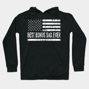 Father's Day Best Bonus Dad Ever with US American Flag Hoodie